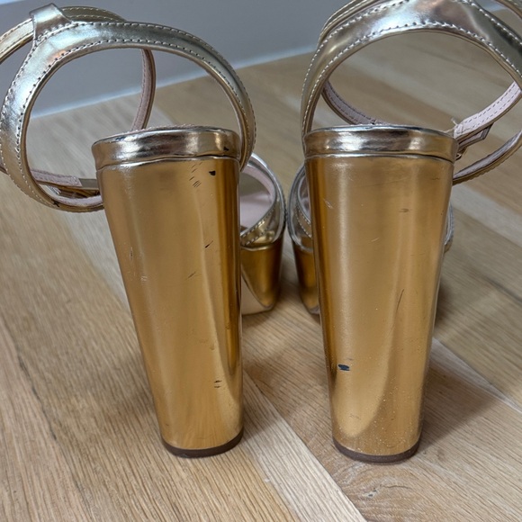 Rachel Zoe Metallic Gold Platform Heels - Picture 3 of 10